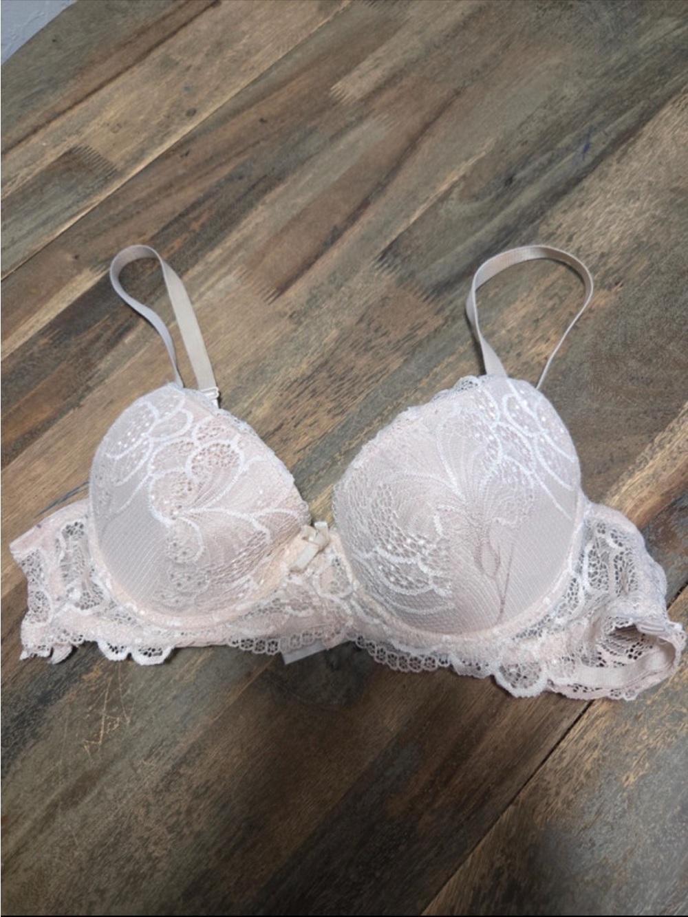 Luxe Lace Underwire Push-Up Bra in Blush Size 34C